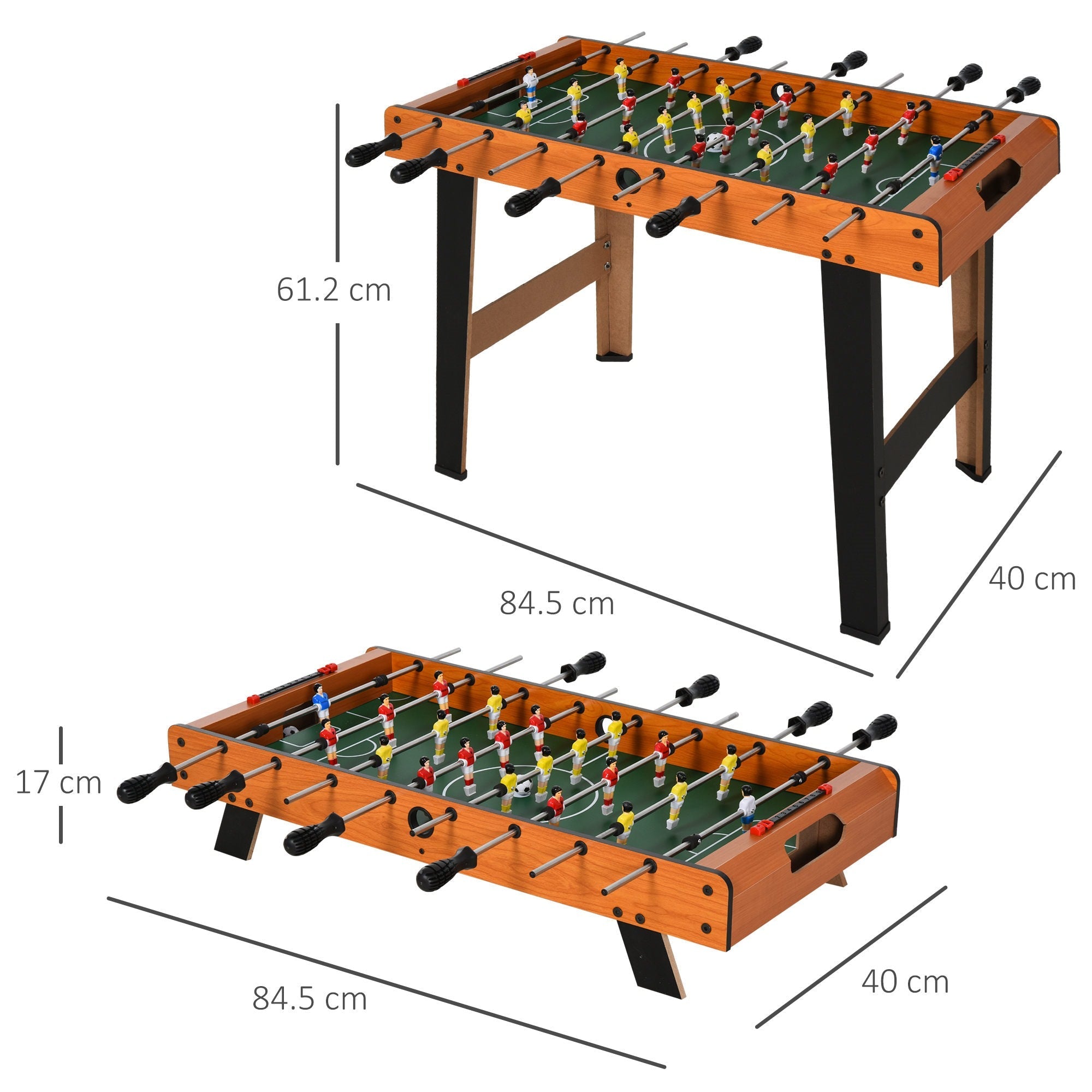 EasyComfort tafelvoetbal met 22 spelers 84.5 x 40 x 61.2 cm