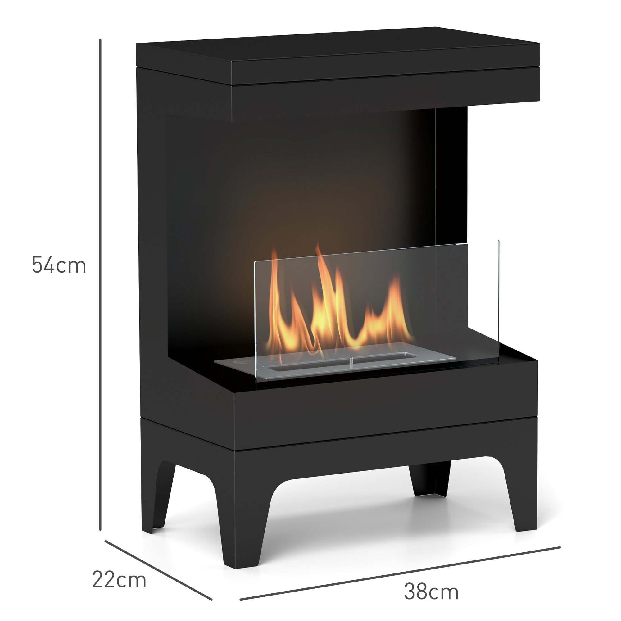 EasyComfort vrijstaande bio-ethanol haard 0.9L zwart