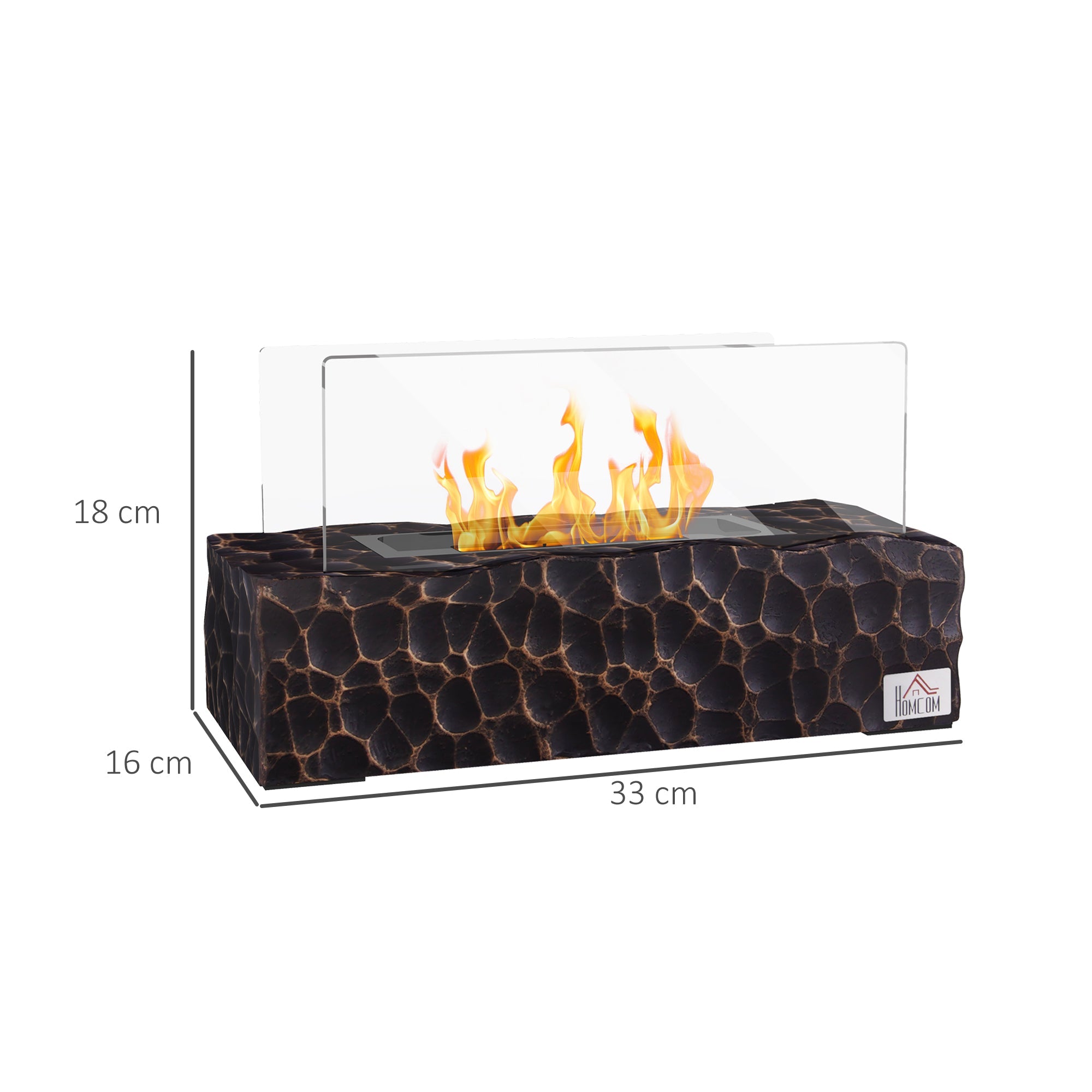 EasyComfort Camino bio-ethanol tafelhaard 1.15L, 33x16x18cm zwart