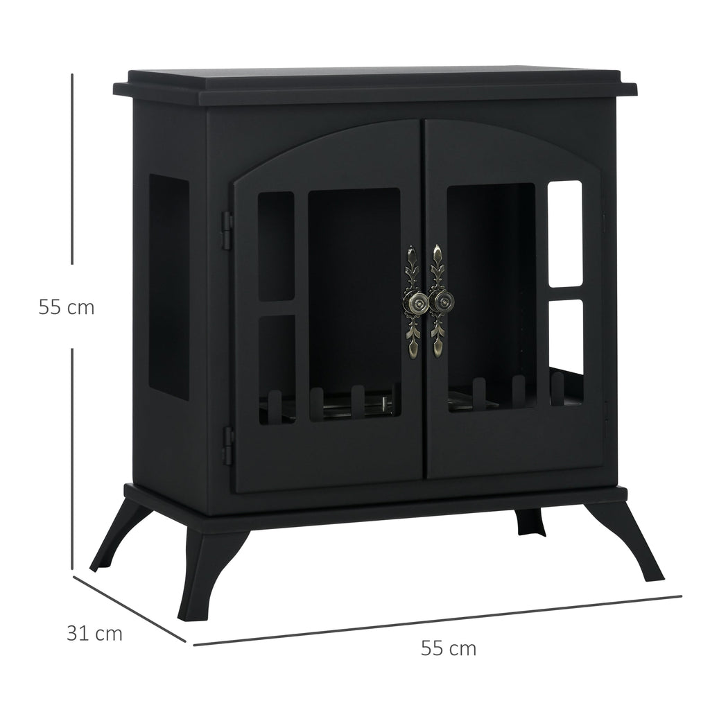 EasyComfort Camino a Bioetanolo in Acciaio Inox with Bruciatore da 0.9L per 3 Ore di Durata, 55x31x55cm, black