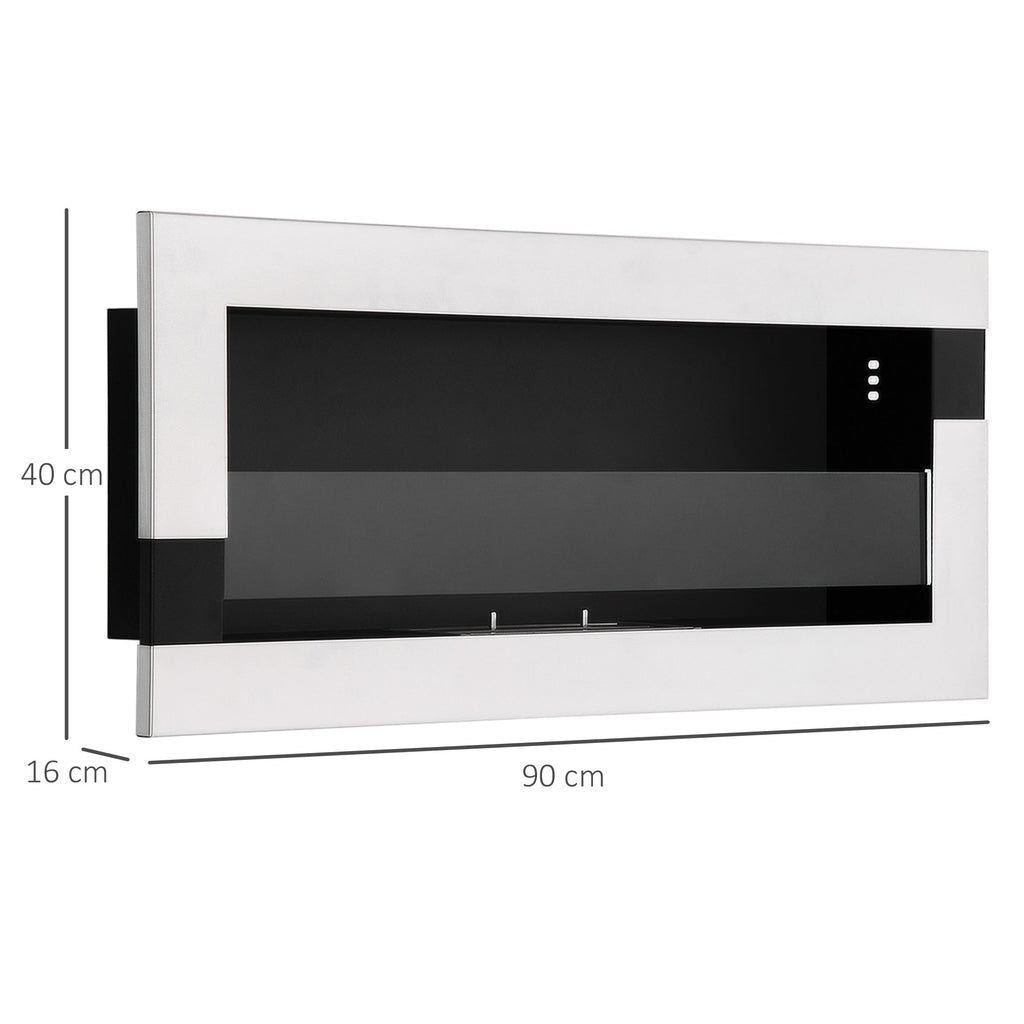 EasyComfort bio-ethanol haard 90 x 16 x 40 cm zilver