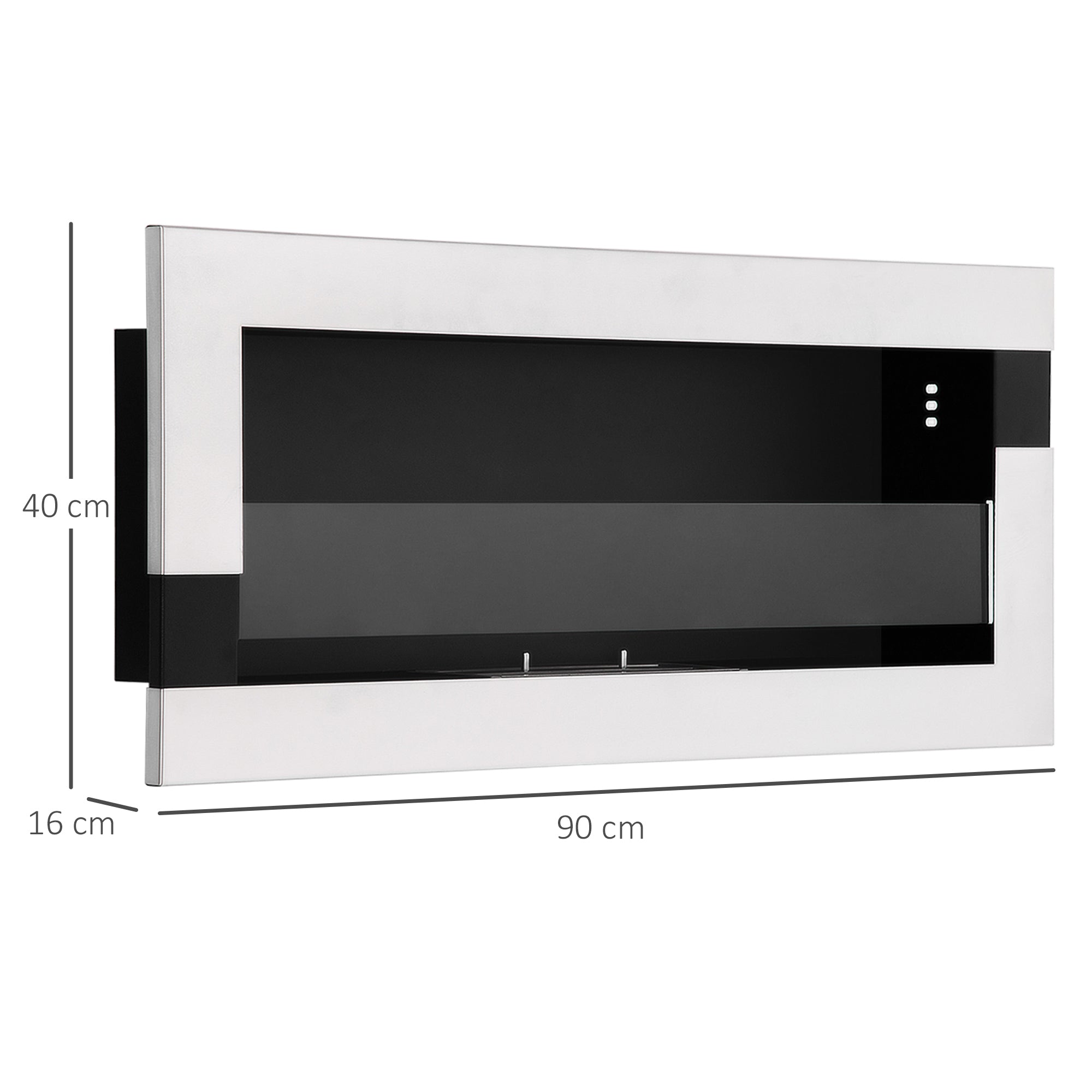 EasyComfort bio-ethanol haard 90 x 16 x 40 cm zilver