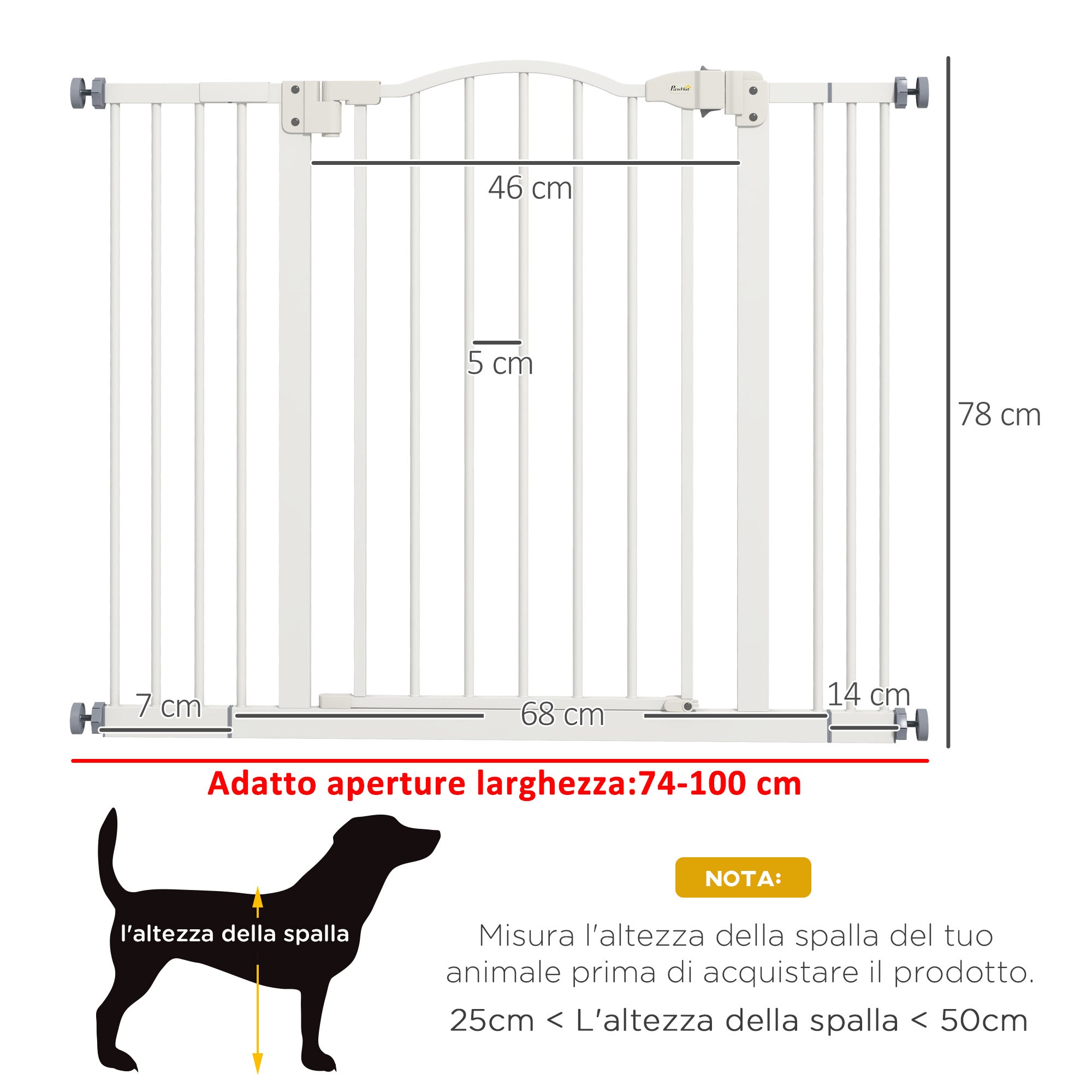 EasyComfort Cancelletto per Cani Estensibile hondenhekje 74-100x78 cm