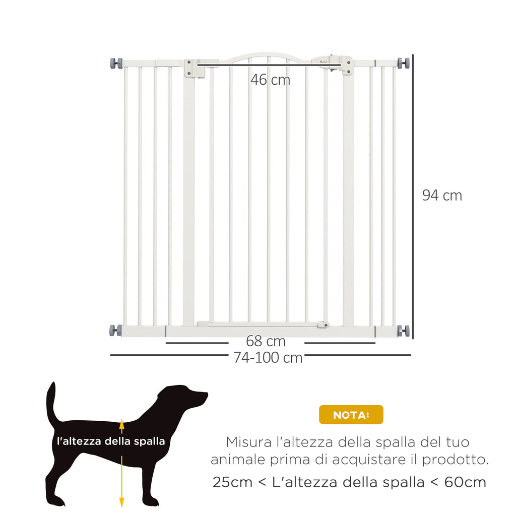 EasyComfort uitschuifbaar hondenhek 74–100x94 cm met 4 verstelbare schroeven