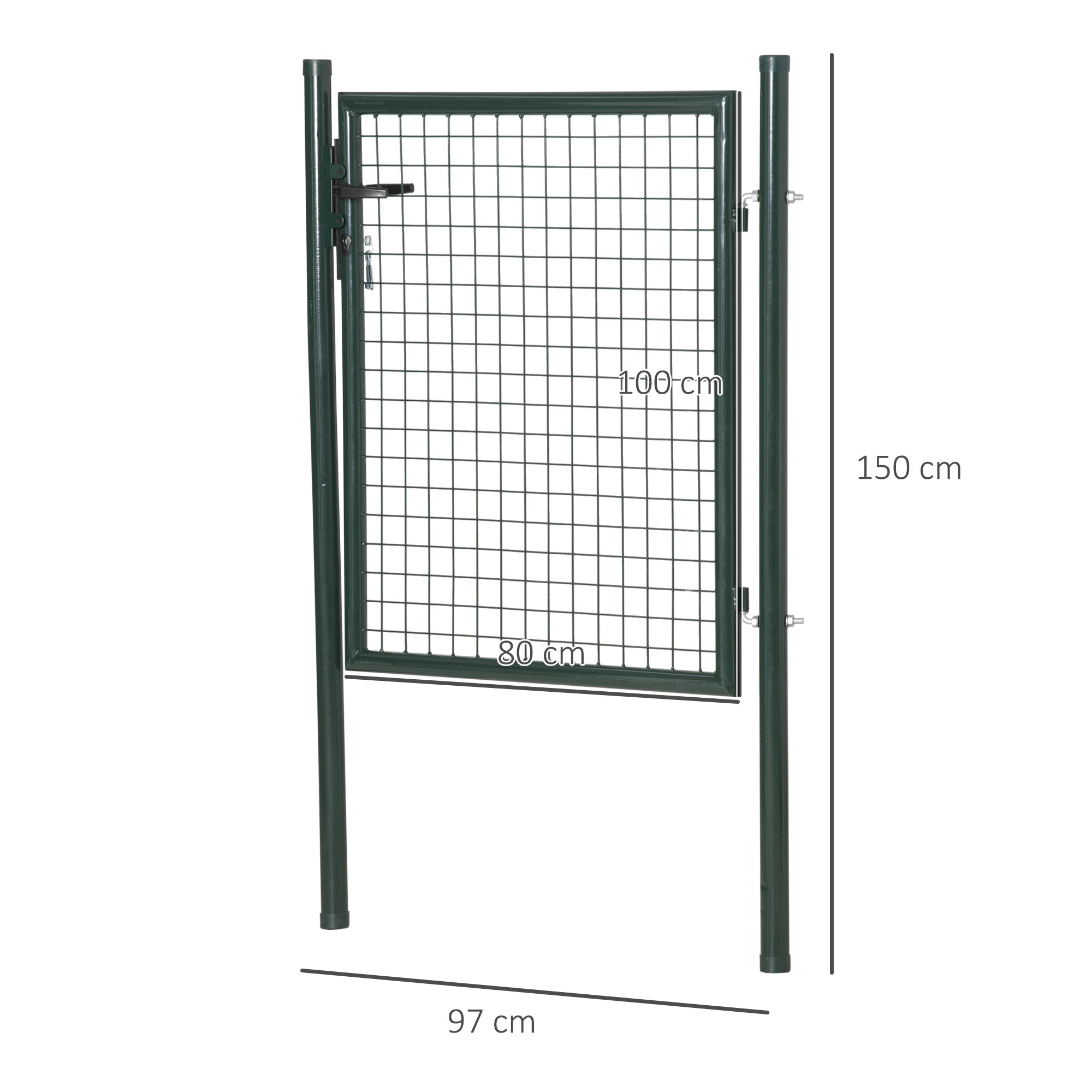 EasyComfort Tuinpoort 97x150 cm met slot en 3 sleutels, groen