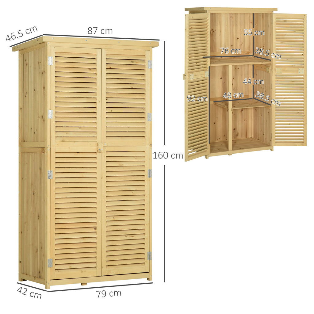 EASYCOMFORT Tuinkast 4-vaks, watervast vurenhout 87x46.5x160cm