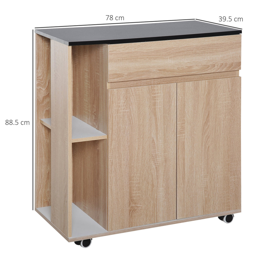 Easycomfort Carrello da Cucina with Ruote, Carrello Cucina with Cassetti Armadietto in Legno Truciolato 78x39.5x88.5cm