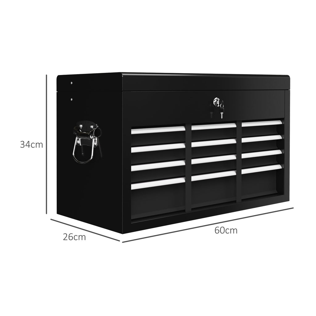 EasyComfort Cassetta per Attrezzi a 6 Cassetti in Acciaio con Serratura, 60x26x34cm, Nero