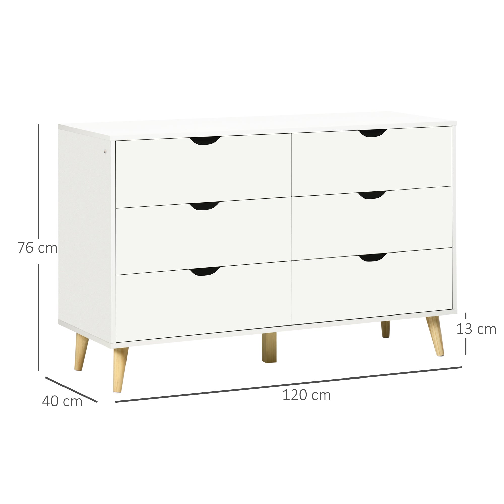 EasyComfort Cassettiera 6 lades ladekast 120x40x76 cm