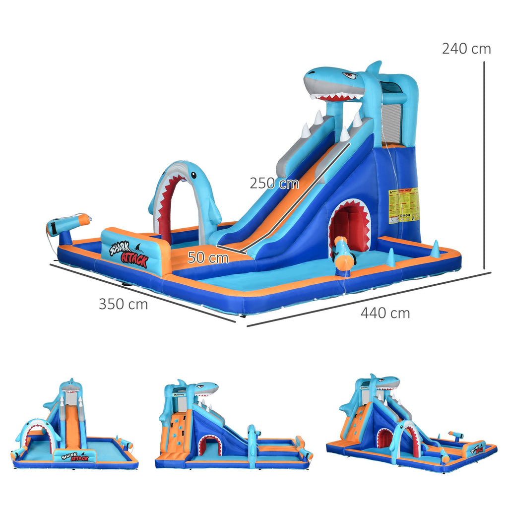 EasyComfort Opblaasbaar speelkasteel 3–8 jaar met glijbaan, zwembad en klimwand