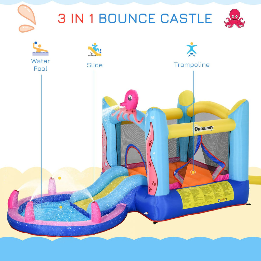 EasyComfort Opblaasbaar kasteel met glijbaan en zwembad (3 kinderen)