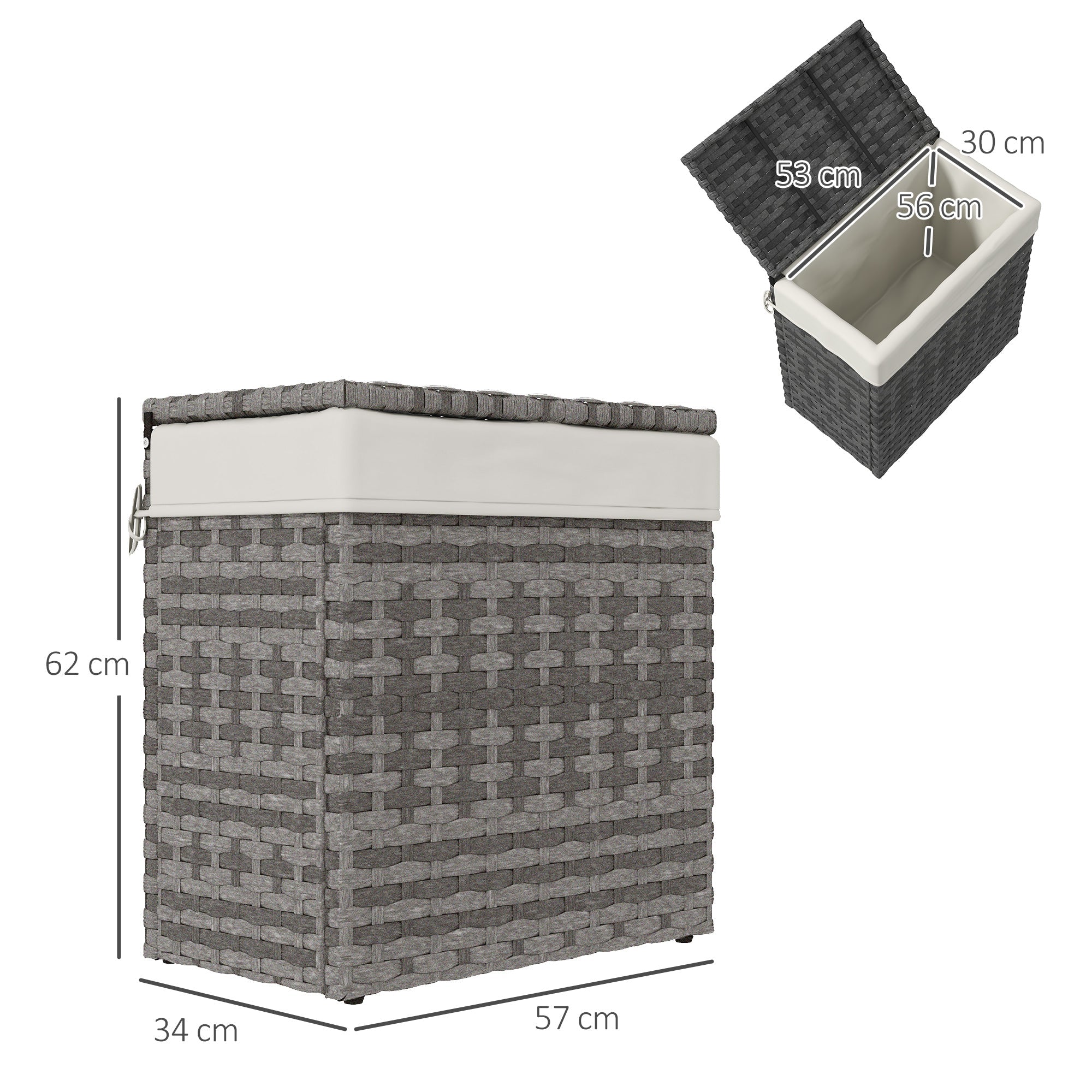 EasyComfort Cesta tuinkist 57x34x62 cm grijs