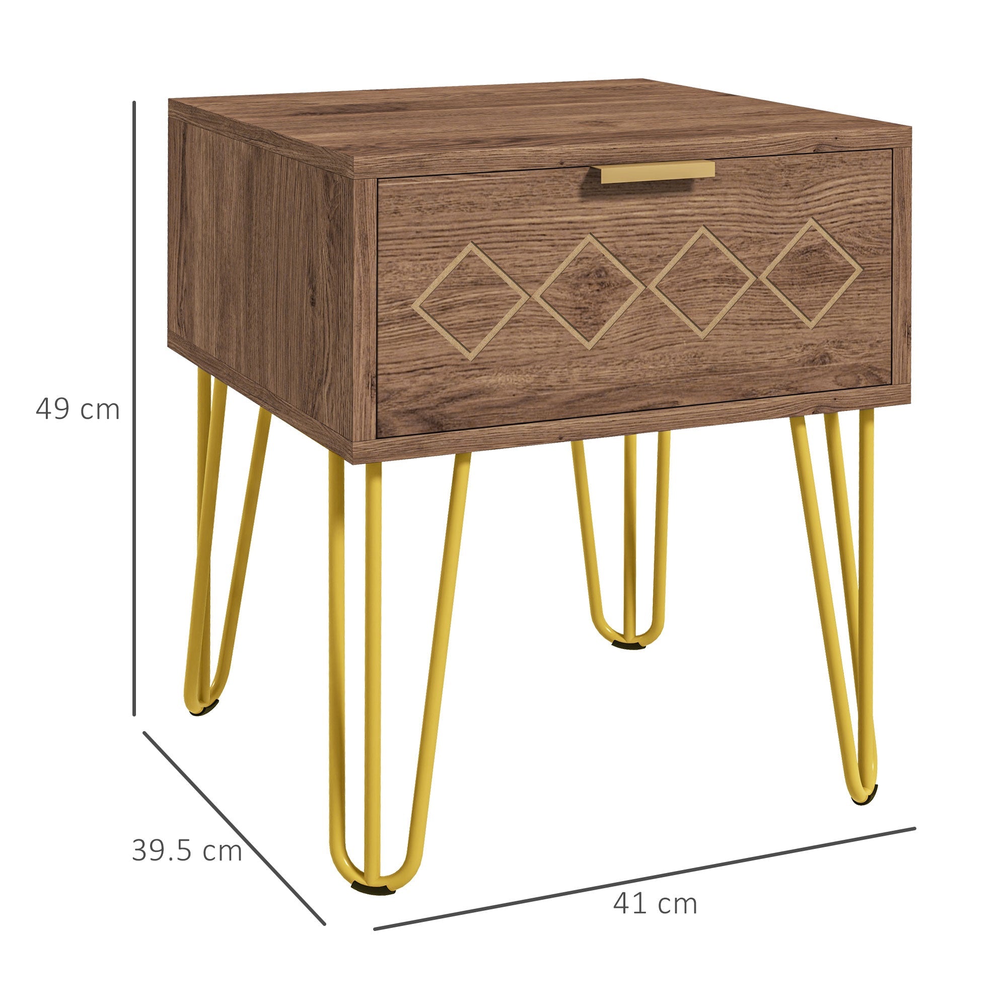 EasyComfort set van 2 nachtkastjes met lade 39.5x41x49 cm bruin