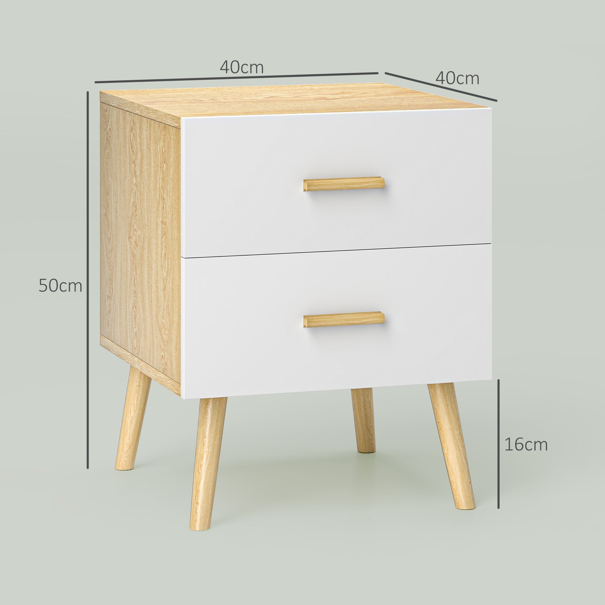 EasyComfort nachtkastje 2 laden 40x40x50 cm rovere