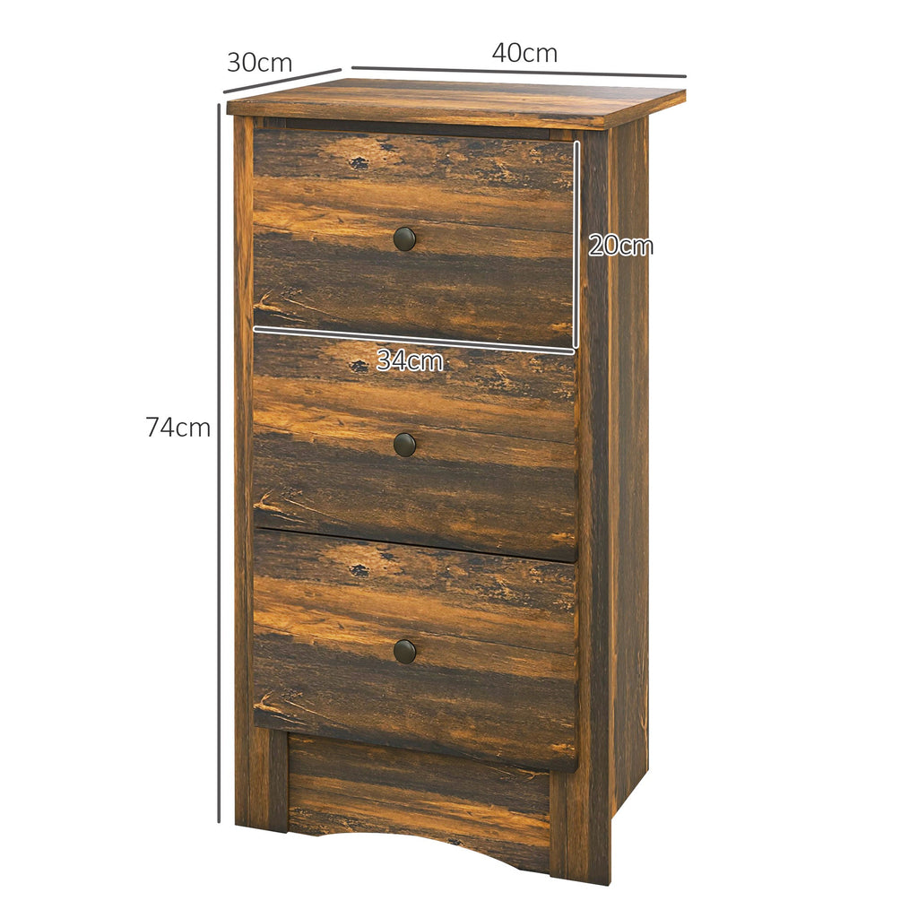 EasyComfort nachtkastje 3 lades 40x30x74 cm