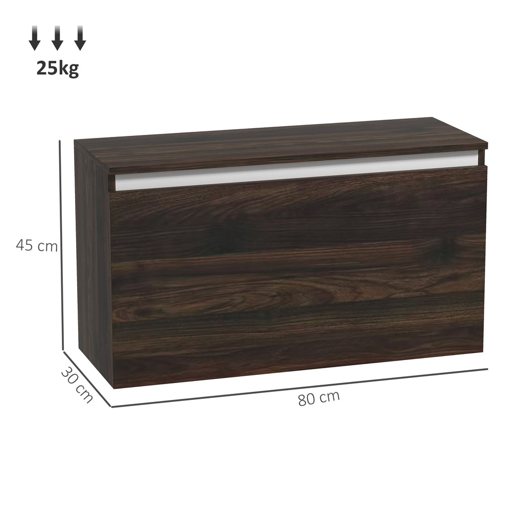 EasyComfort Comodino Sospeso Nachtkastje wandgemonteerd 80x30x45 cm walnoot