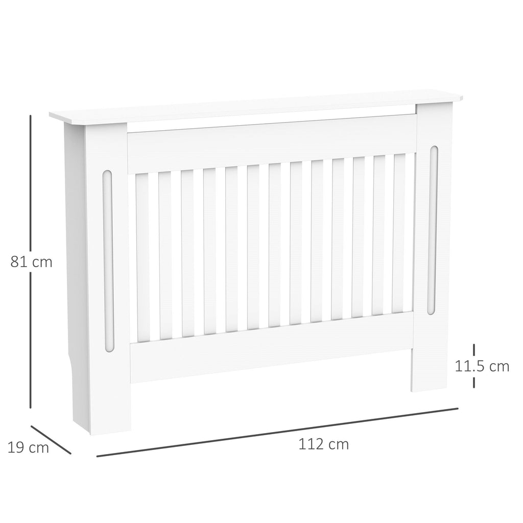 EasyComfort Copritermosifone a Doghe in MDF per Casa e Ufficio, 112x19x81 cm, white