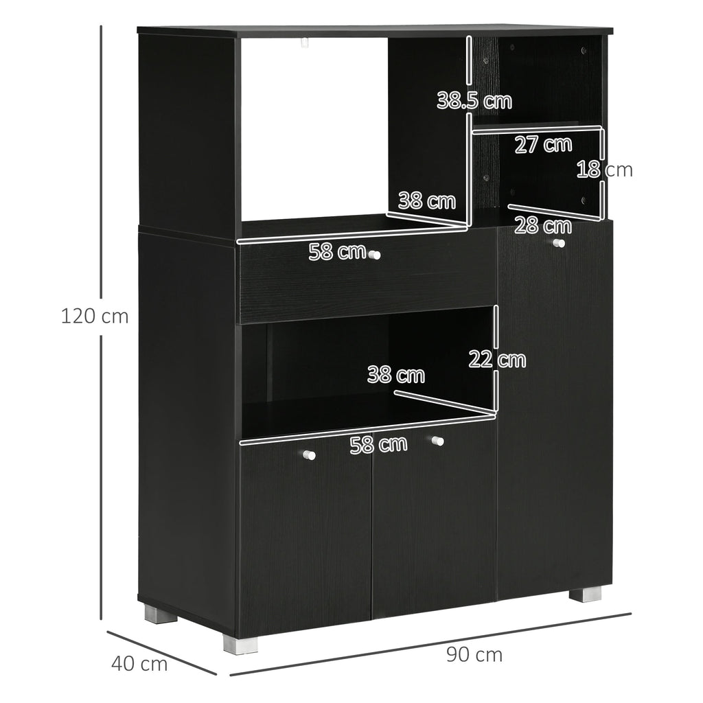 EasyComfort keukenkast 90x40x120 cm, zwart