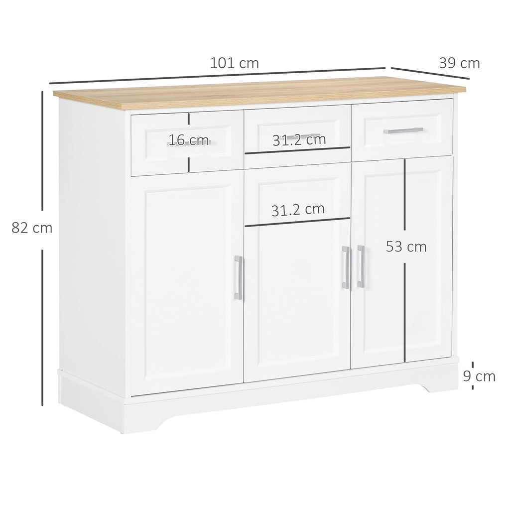EasyComfort Credenza Moderna keukenkast 3 lades 3 deuren 101x39x82 cm