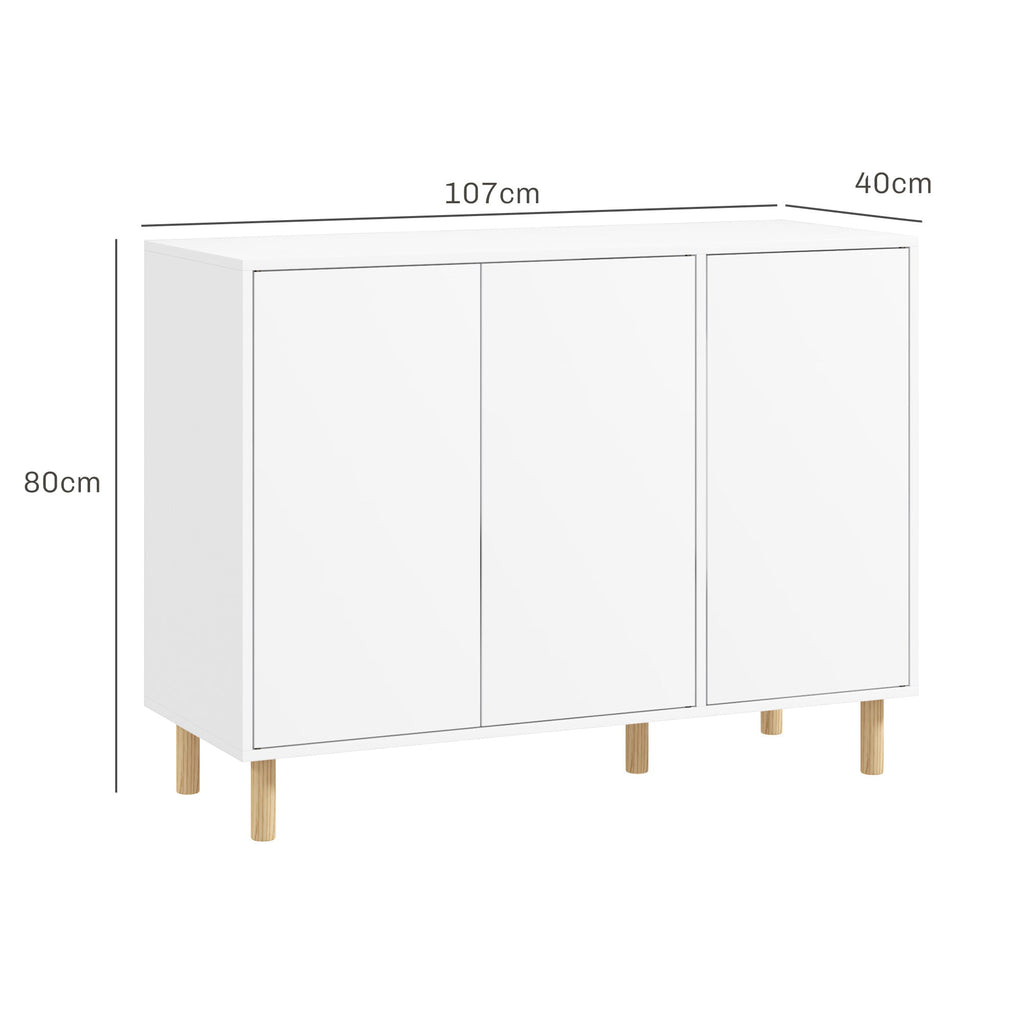 EasyComfort modern dressoir met 2 kasten, 107x40x80 cm, wit