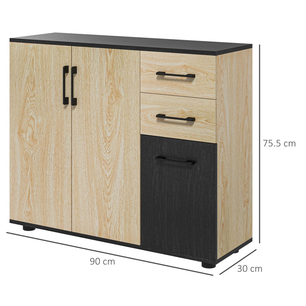 EasyComfort Credenza Moderna Dressoir 2 kasten & 2 lades 90x30x75.5 cm