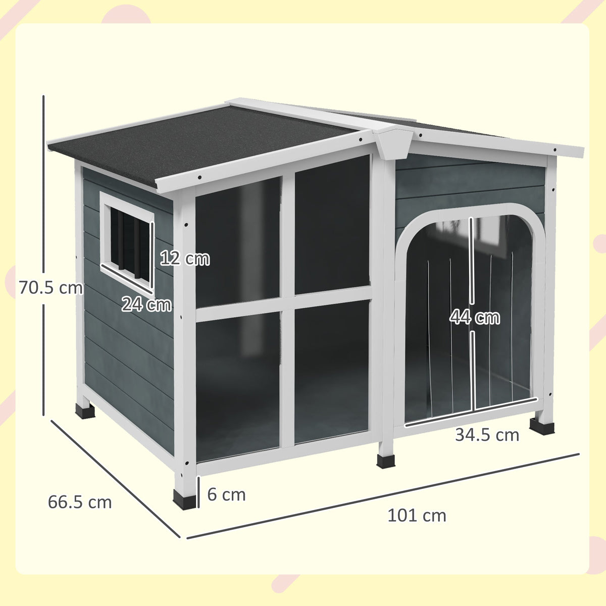 EasyComfort Hondenhok Buiten Middelgroot 101x66.5x70.5 cm