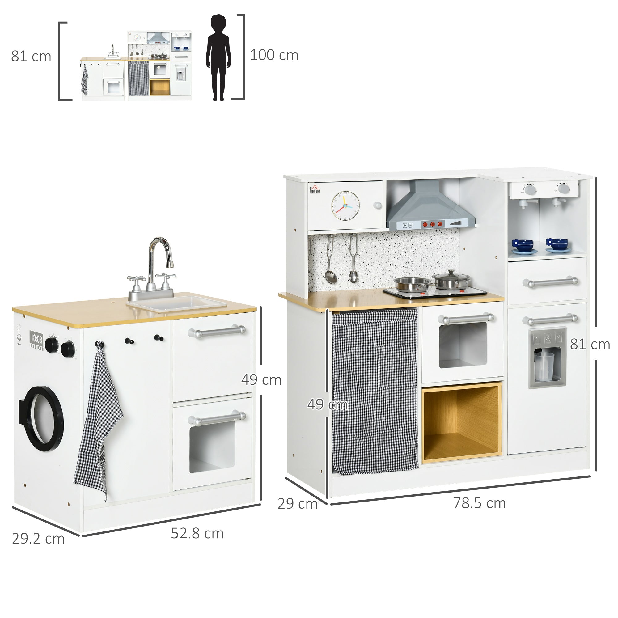 EasyComfort Cucina Speelkeuken 2-delig voor 3–6 jaar met licht en geluid