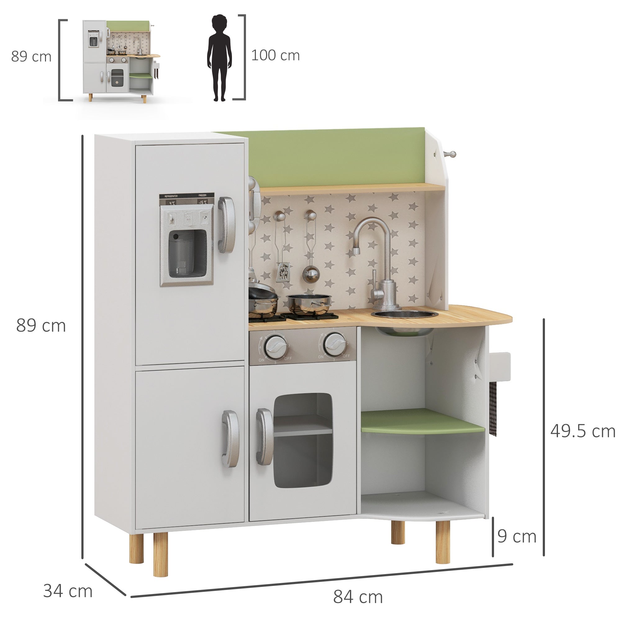 Easycomfort Kinderkeuken met ijsmachine en accessoires 84x34x89 cm