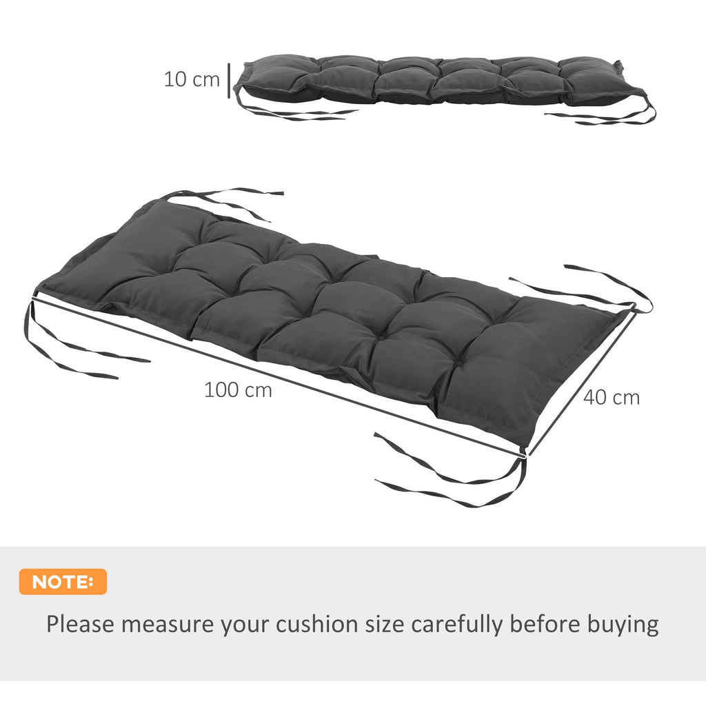EasyComfort Cuscino per Panchina da Giardino bankkussen 100x40 cm donkergrijs