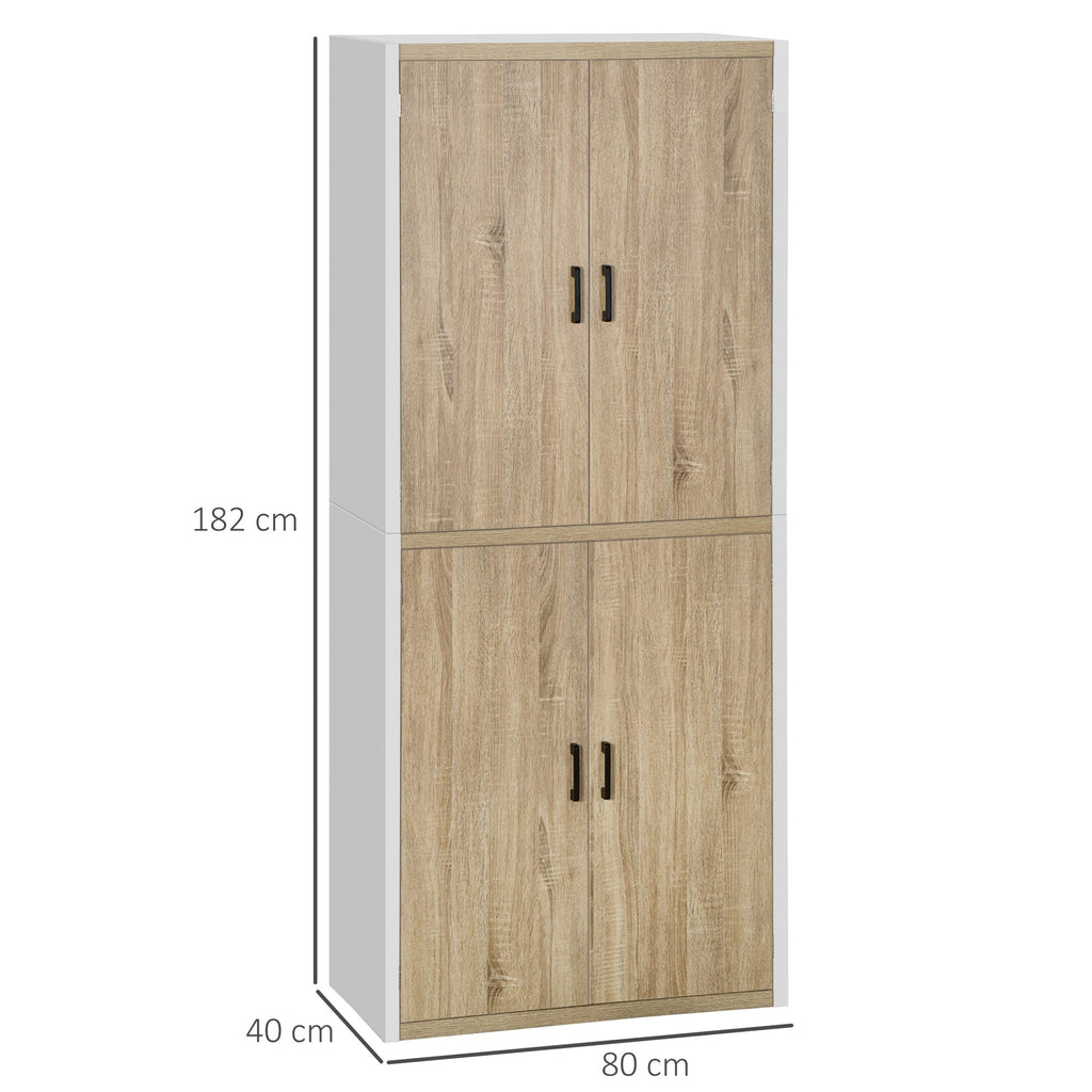 EasyComfort keukenkast MDF 80x40x182 cm – 4 deuren, 4 verstelbare planken