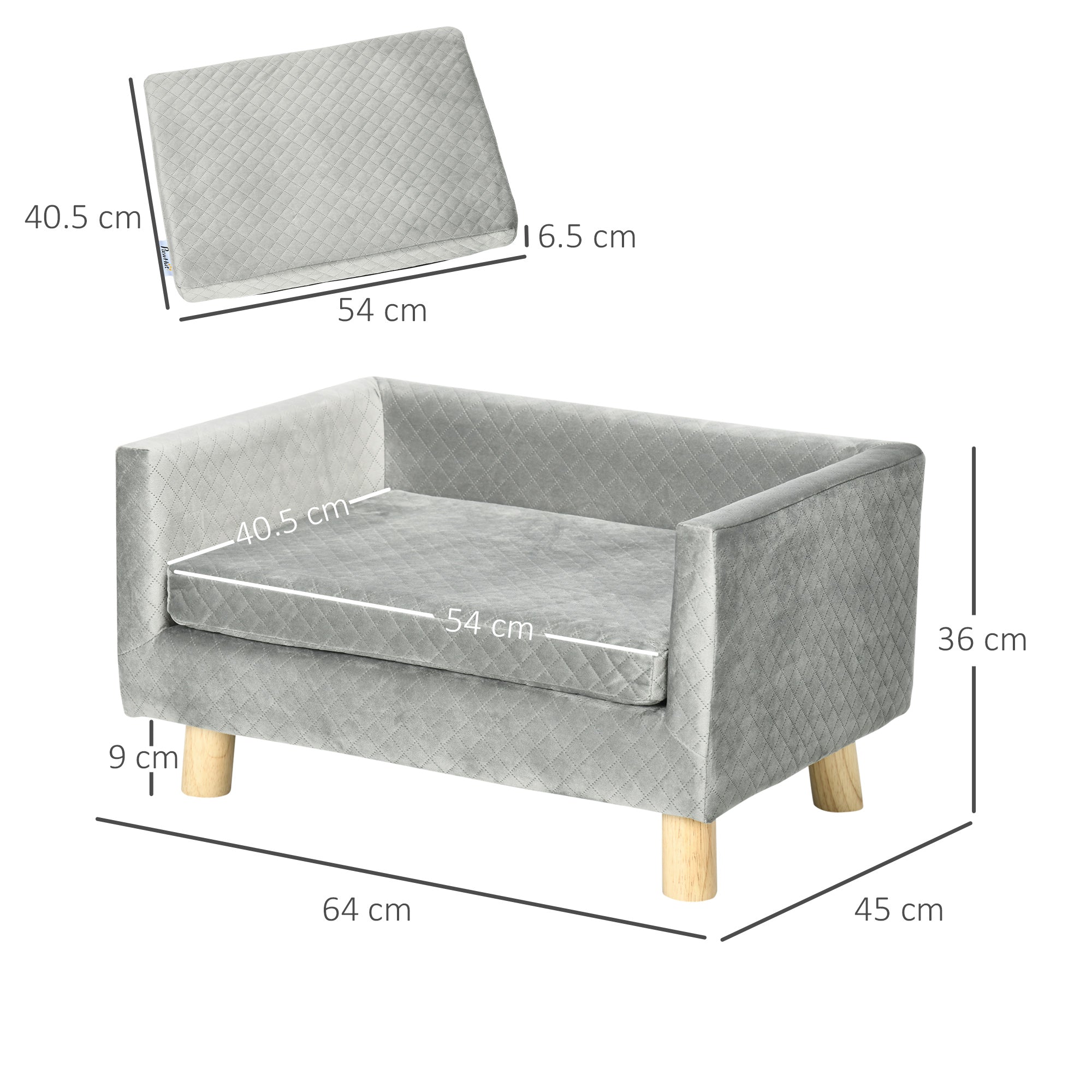 EasyComfort Divanetto hondensofa en kattenbank 64x45x36 cm