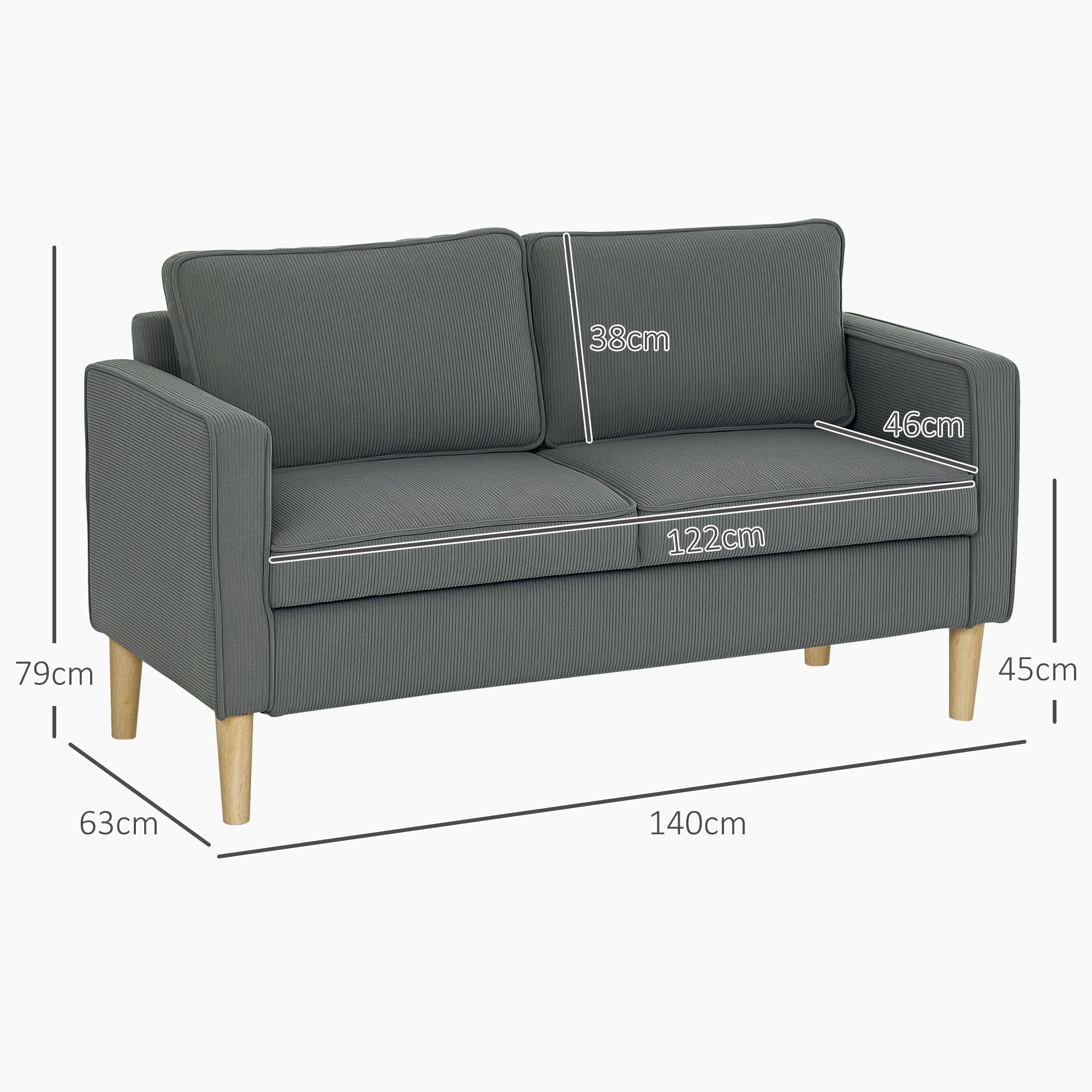 EasyComfort Divano 2 Posti 2-zitsbank met opbergruimte 140x63x79 cm