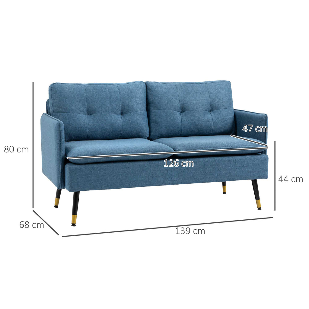EasyComfort Divano 2-zits bank 139x68x80 cm, donkerblauw