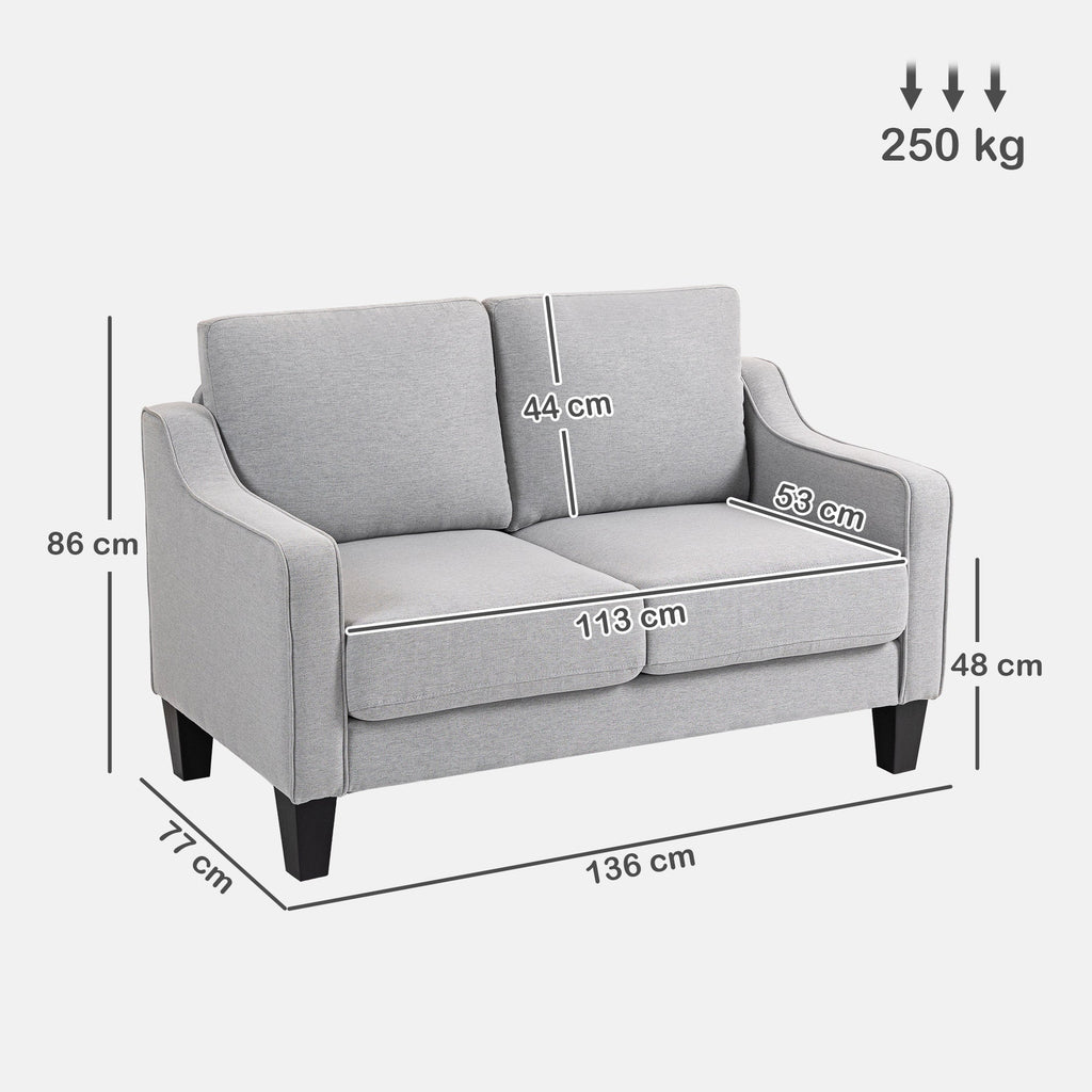 EasyComfort Divano 2-zitsbank 136x77x86 cm lichtgrijs