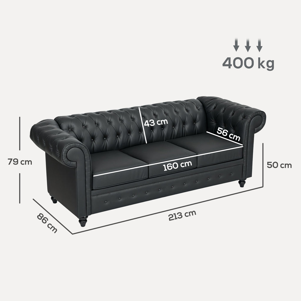 EasyComfort Divano 3-zits Chesterfield bank 213x86x79 cm