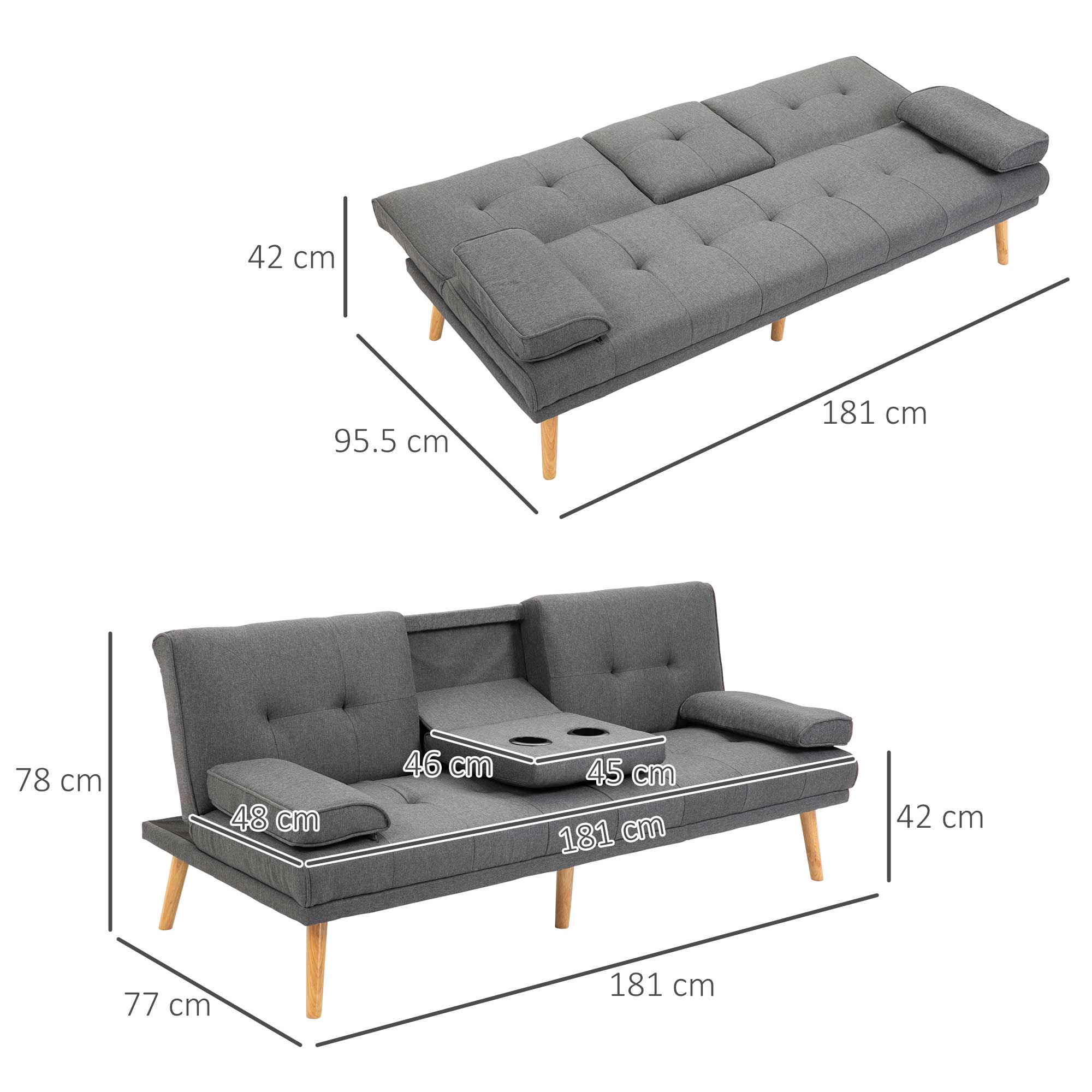 EasyComfort 3-zits slaapbank verstelbaar 181x77x78 cm