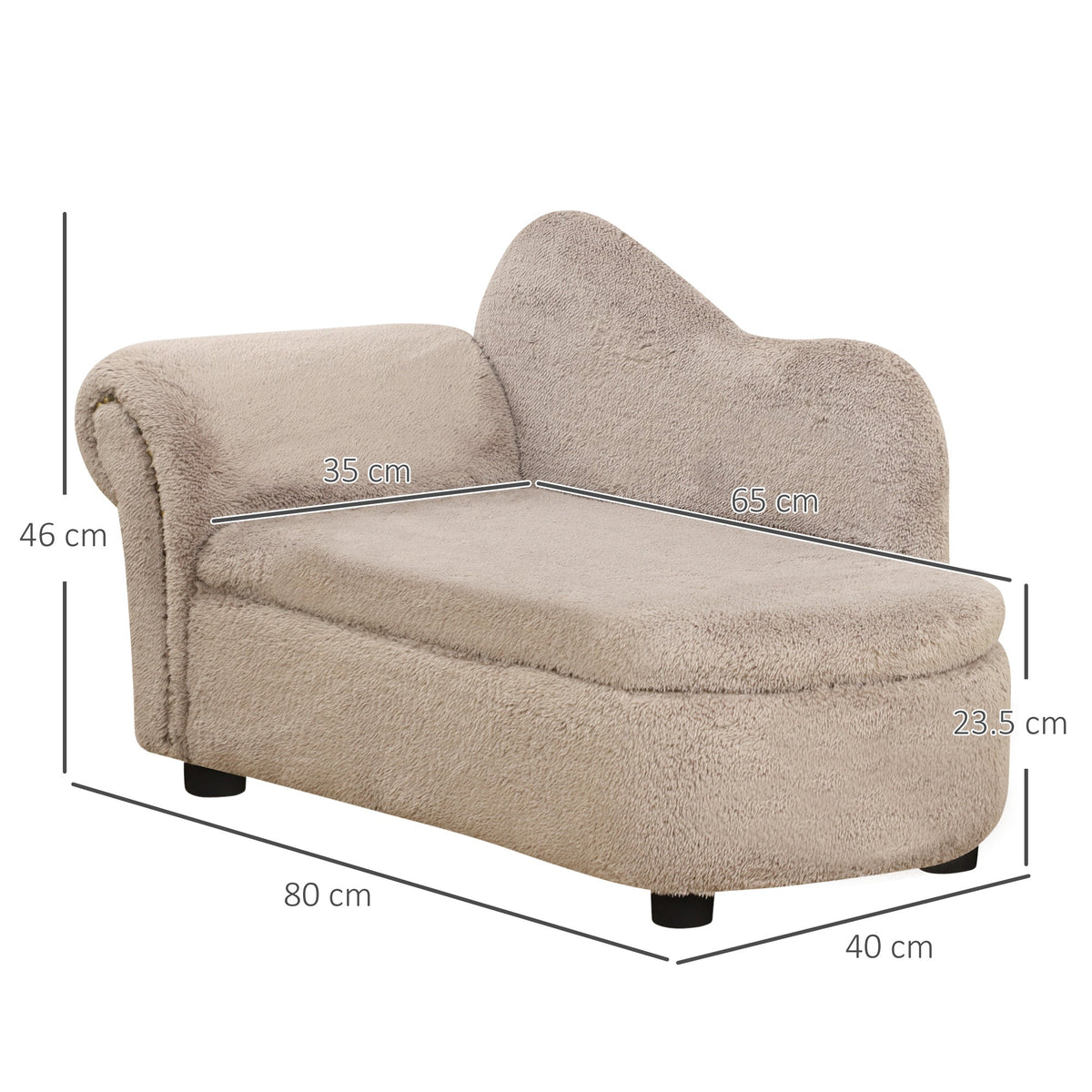 EasyComfort Hondenbank verhoogd met opbergruimte 80x40x46 cm