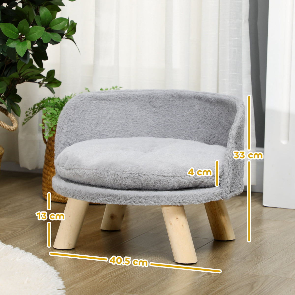 EasyComfort Huisdierbankje rond Ø40,5 cm, grijs