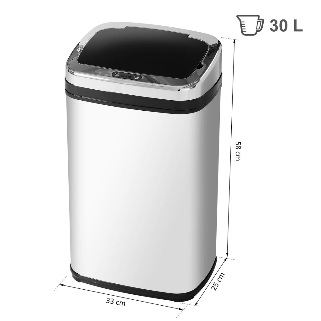 Easycomfort Elegante Bidone pattumiera In acciaio inox with sensore elettronico di apertura 30L