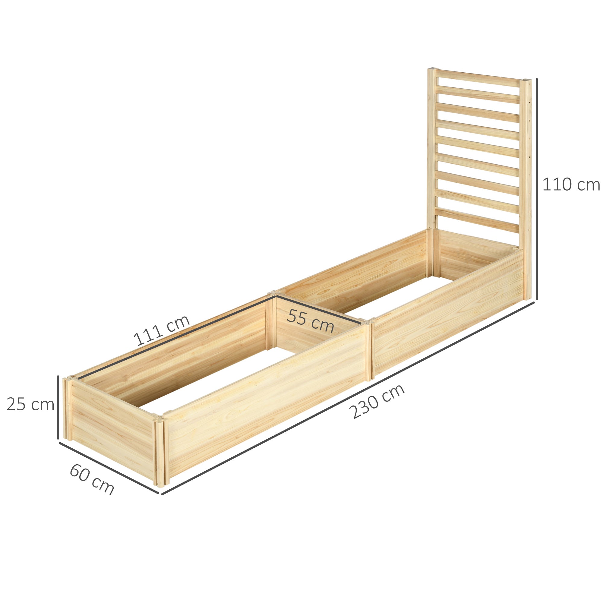 EasyComfort plantenbak met klimrek, 230x60x110 cm