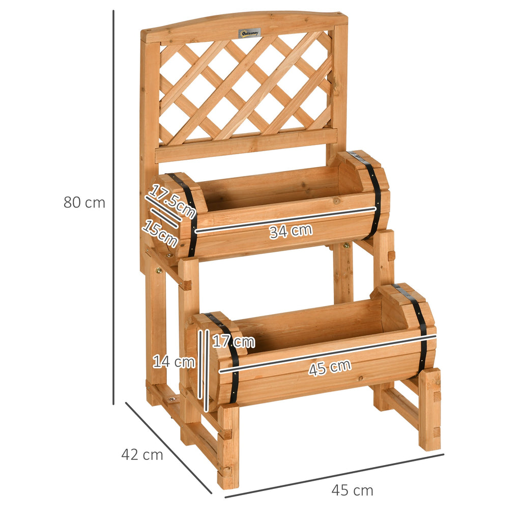 Easycomfort Fioriera da Esterno a Mezza Botte in Legno d'Abete with Design Verticale Rialzato, 45x45x80 cm