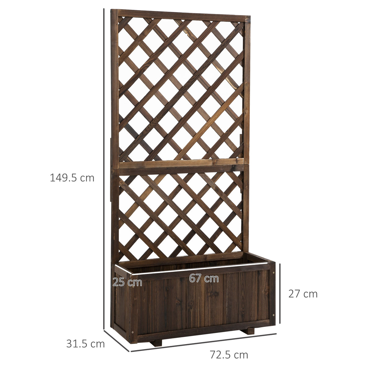 EasyComfort Fioriera da Esterno buitenplantenbak met spalier 72.5x31.5x149.5 cm