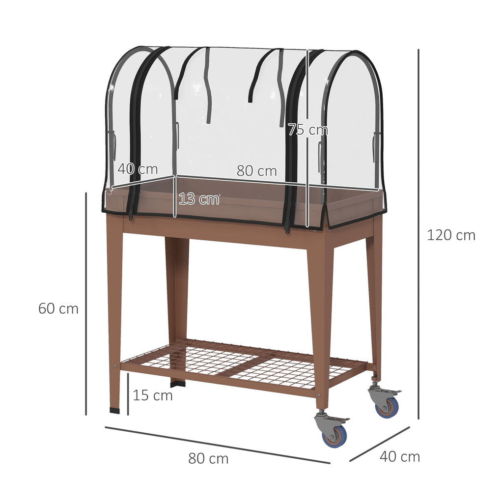EasyComfort Fioriera Rialzata verhoogde plantenbak met mini-serre 80x40x120 cm