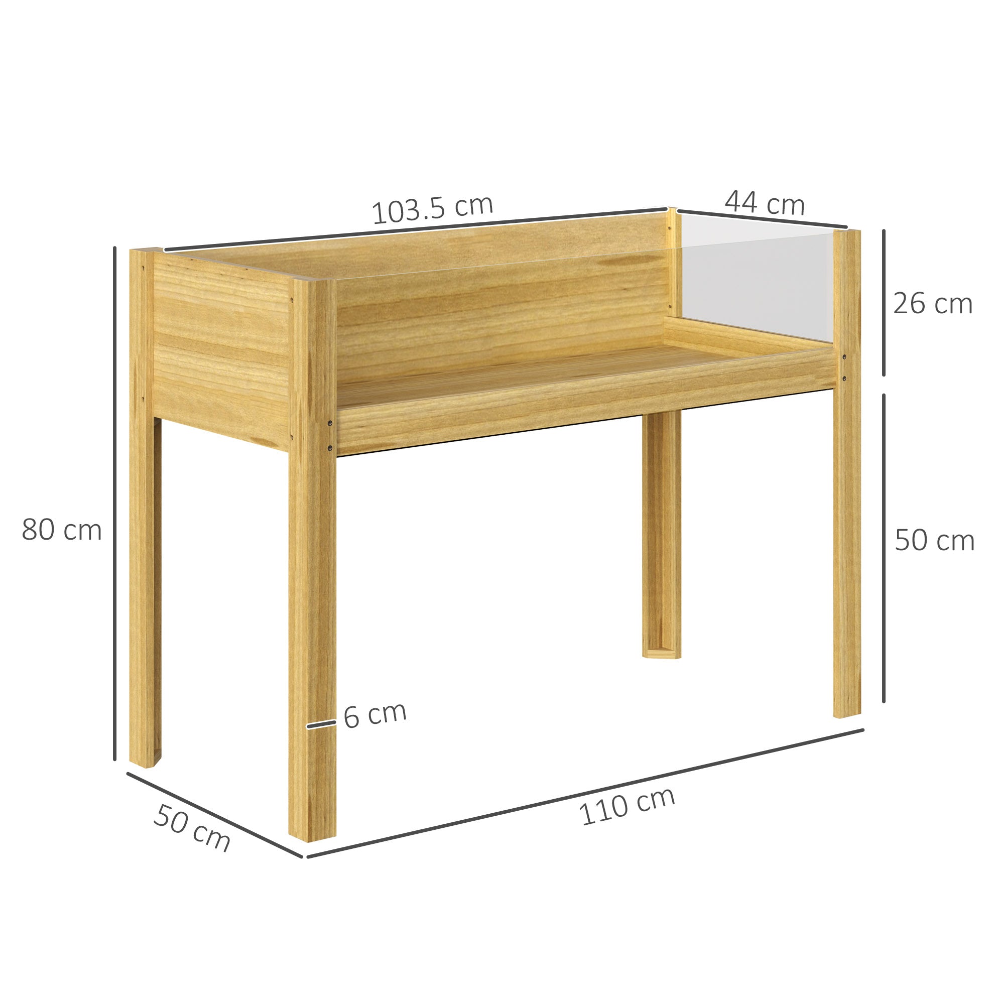 EasyComfort Fioriera Rialzata verhoogde plantenbak 118L