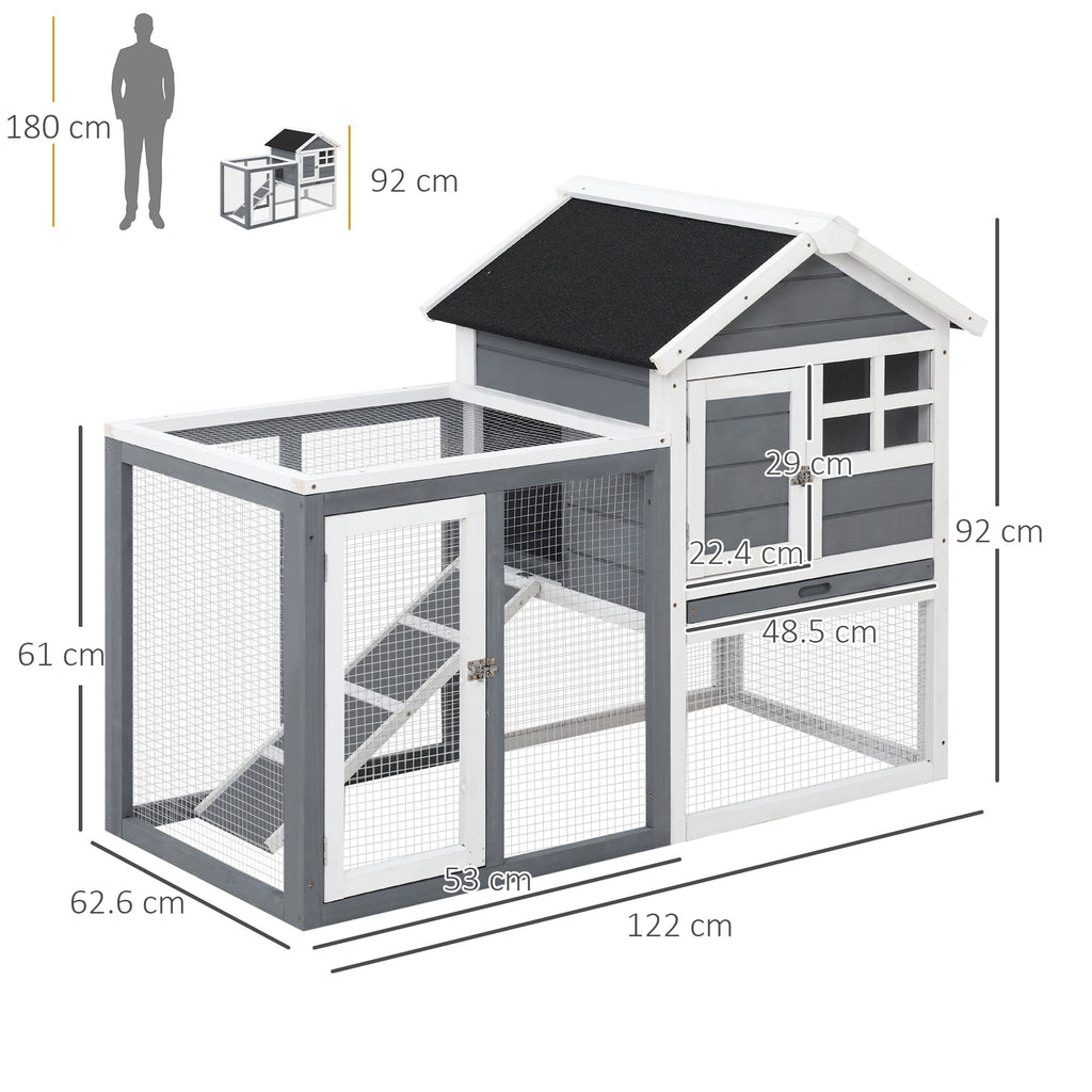EasyComfort buitenhok voor konijnen en knaagdieren 122x62.6x92cm