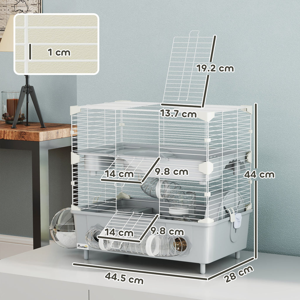 EasyComfort Hamsterkooi 2 niveaus, 44.5x28x44 cm