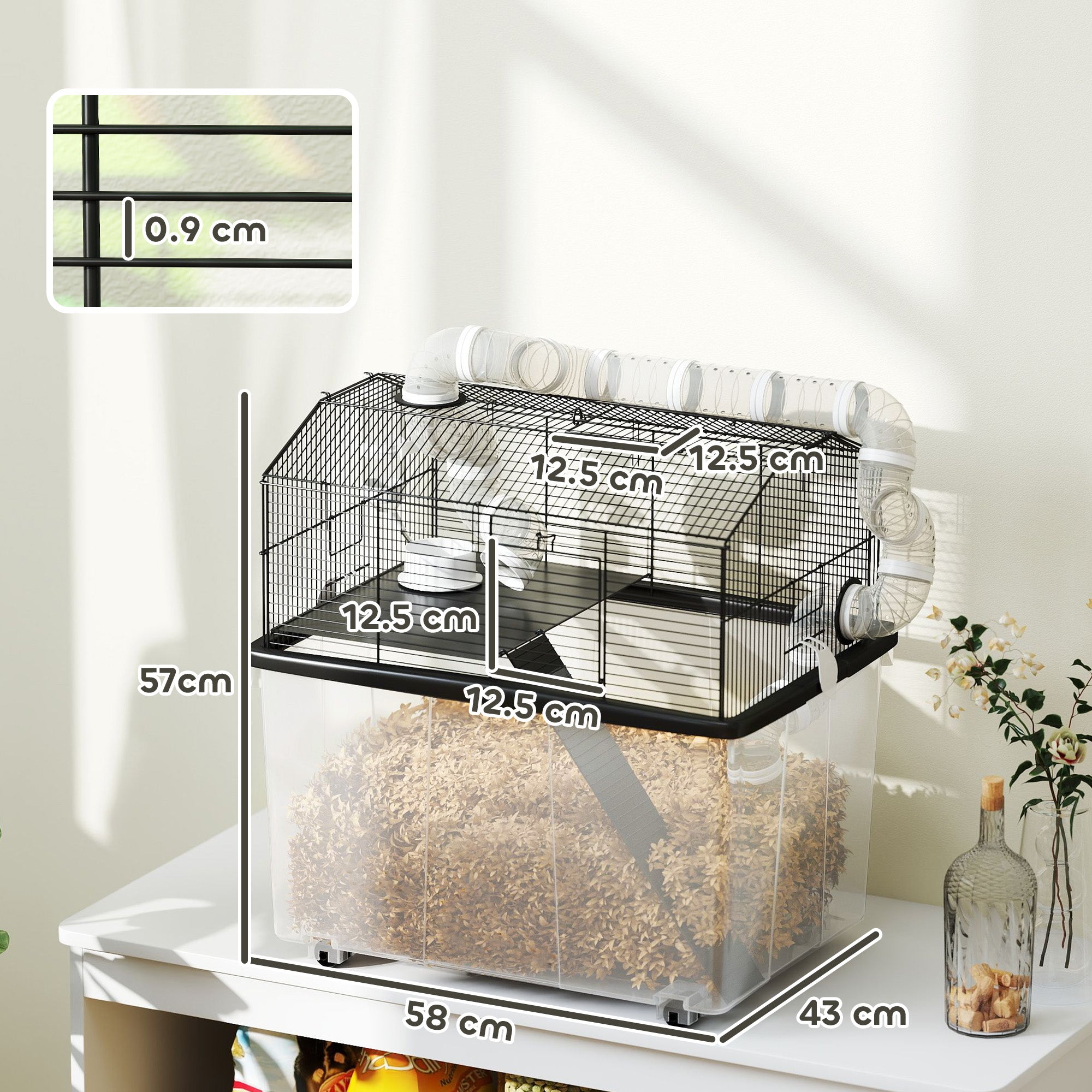 EasyComfort Hamsterkooi 2 verdiepingen 58x43x57 cm
