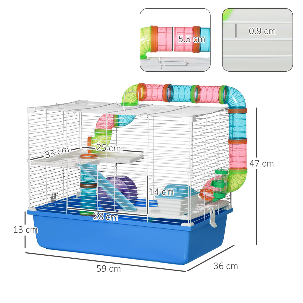 EasyComfort Hamsterkooi 3 niveaus 59x36x47 cm