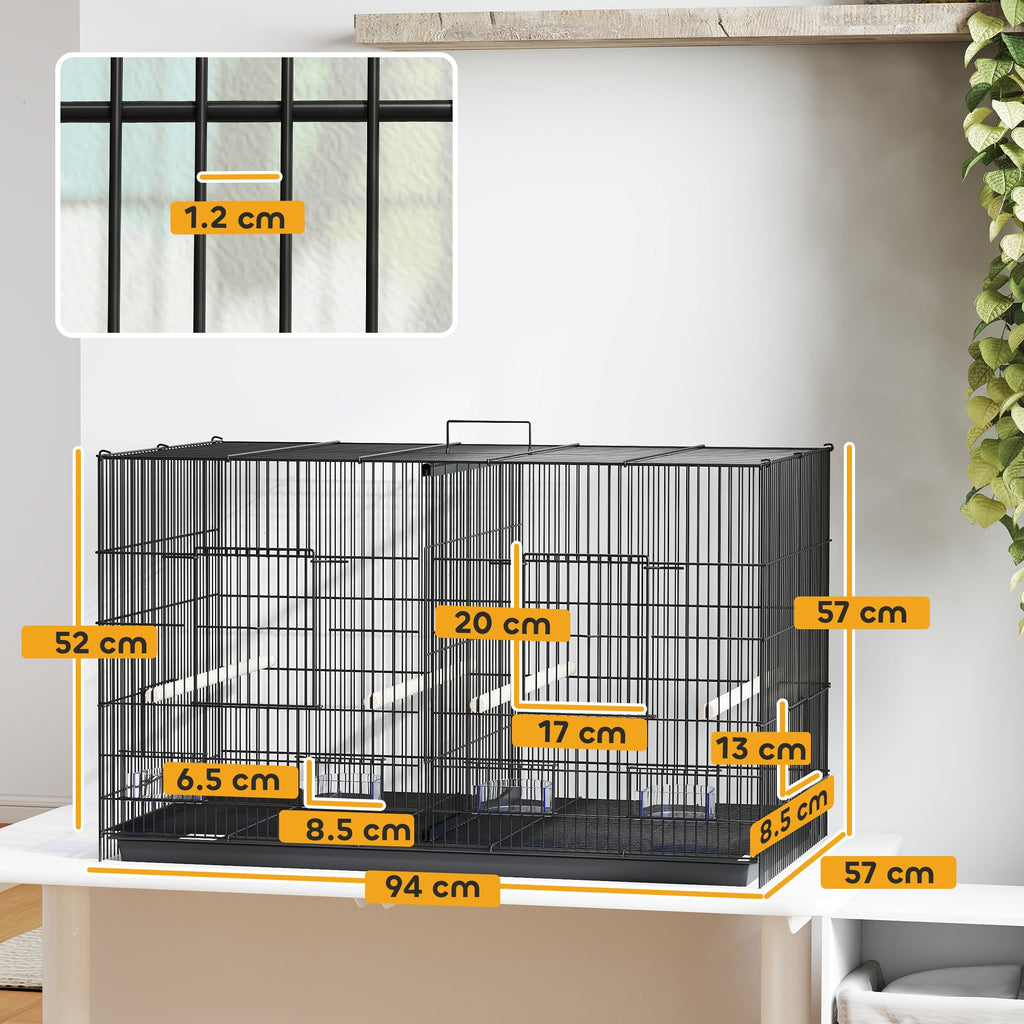 EasyComfort vogelkooi met tussenschot en onderplank 94x57x57 cm