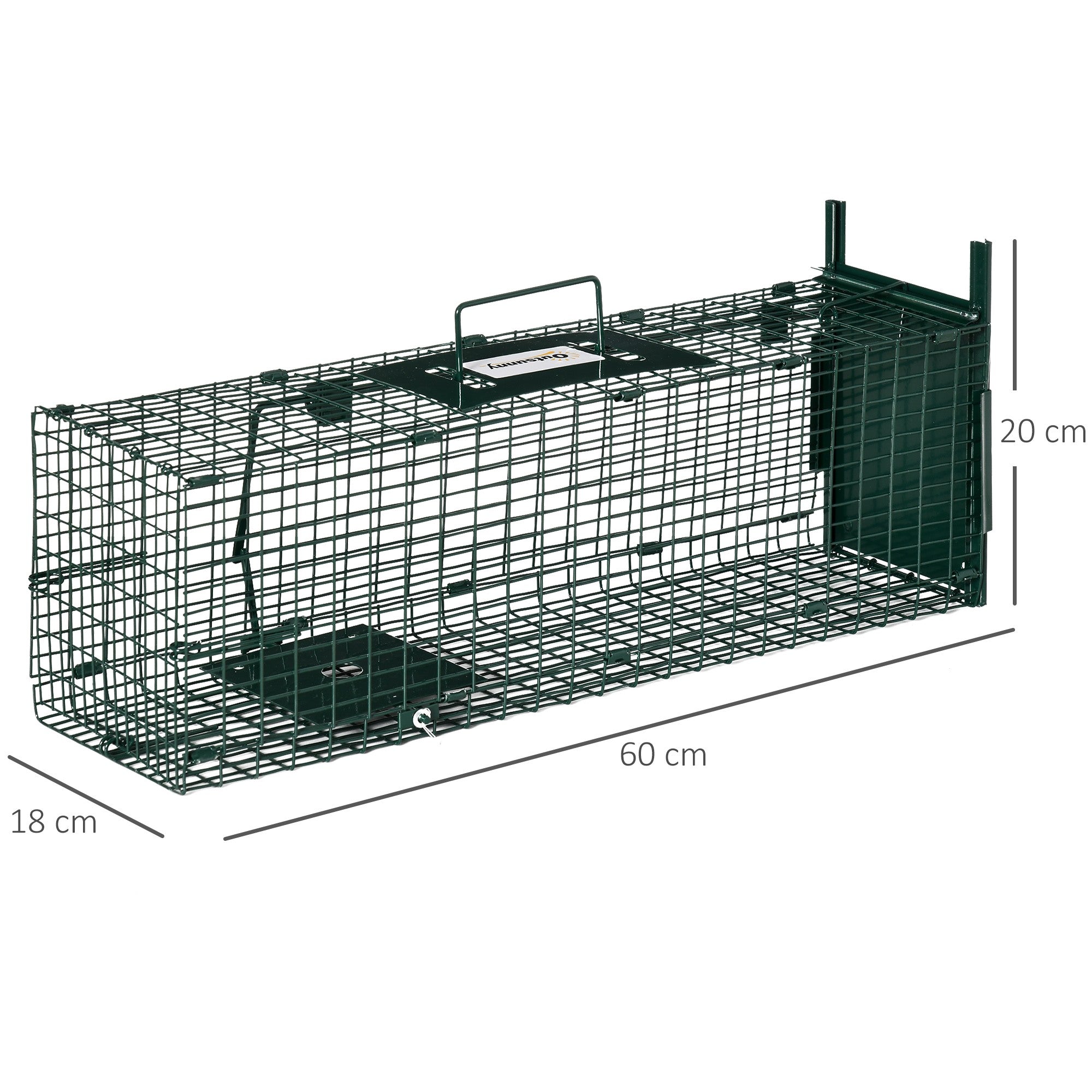 EASYCOMFORT Trap Cage for Live Animals with Single Door, 60x18x20cm, Green